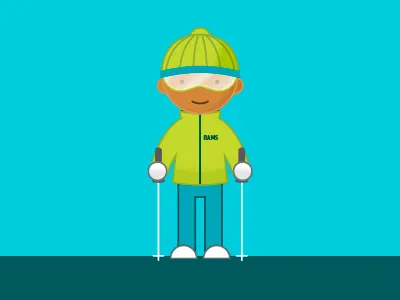 Skier illustration colorado csu denver illustration outdoors rams ski snow