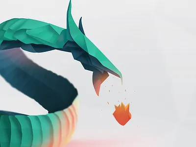 Origami Dragon Initiative dragon fire flat illustration initiative origami vector