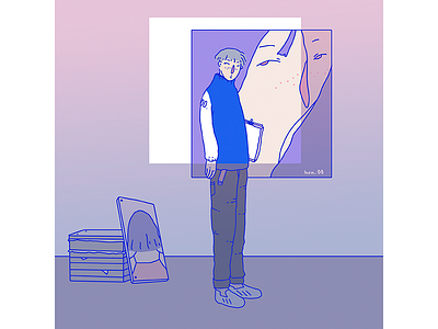 Gallery art blue digital gallery illustration japan pink purple