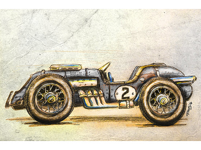 Retro Racecar illustration