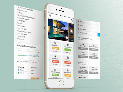 Responsive Home Search UI icons iphone listing menu realestate save sort ui ux xd