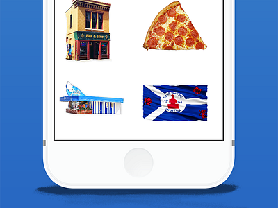 Fort Wayne Stickers flag fort wayne imessage ios ios10 pint and slice pizza stickers zestos