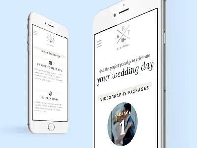 Videographer Portfolio clean minimal mobile options packages rwd simple ui videographer website wedding white