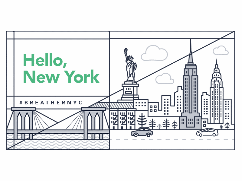 New York City Skyline breather city skyline cityscape gif graphic design illustration new york new york city skyline