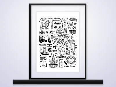 Family Flash Sheet No.1 commissioned design family flash framed gift idea illustration pen present print sheet