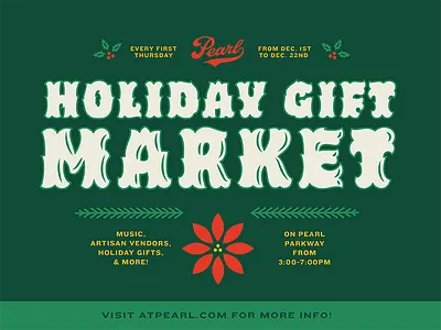 Holiday Gift Market ad christmas event holiday invite pearl san antonio winter