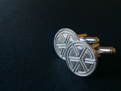 Sterling silver branded cufflinks brand branding cufflinks graphic design logo logo design logo marks minimalism modern design sterling silver visual identity