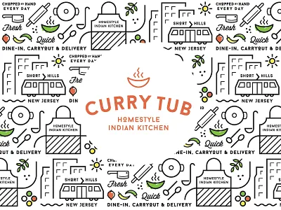 Restaurant Logo & Brand Pattern branding illustration indian new jersey pattern restaurant vector