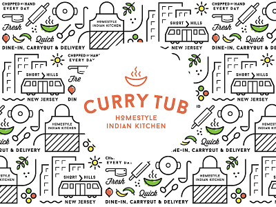 Restaurant Logo & Brand Pattern branding illustration indian new jersey pattern restaurant vector