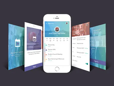 School Calendar App app calendar event mobile school ui ux