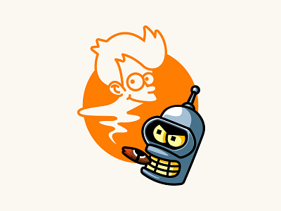 Futurama anime bender clean fox fry futurama illustration