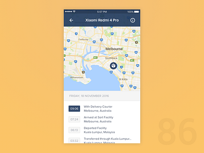 Day 86 - Order Tracking 100dayuichallenge ios app order tracking package tracking yellow and blue