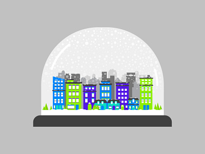 Urban Snowfall city holiday illustration snow snowfall snowglobe snowy city urban winter