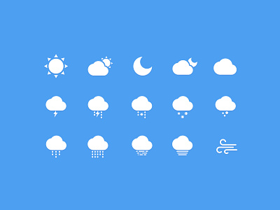 Weather cloudy flash fog icon rain snow sunny weather windy