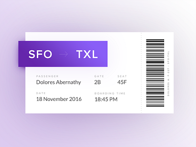 Boarding Pass - Daily UI - #024 boarding boarding pass daily dailyui interface pass ui user interface