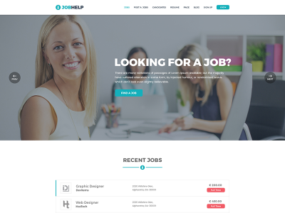 Jobhelp - Job Board Responsive Template applicant candidate career companies corporate employment freelancer job board job directory job listing job posting job seeker