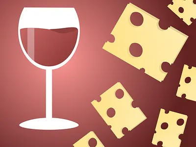 Wine + cheese = :) graphicdesign illustration sketch wine