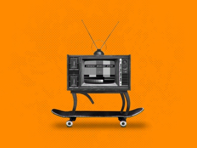 Anything can be a skateboarder animation gif grunge loop motion design motion graphics skateboard television