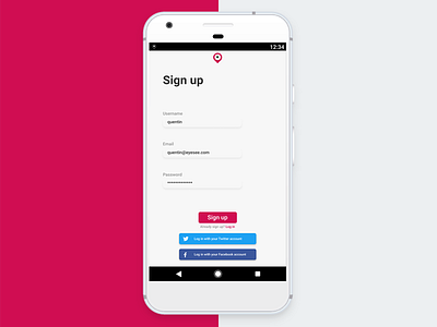 eyesee Sign up Screen 2d design eyesee google material pixel screen sign ui up visual