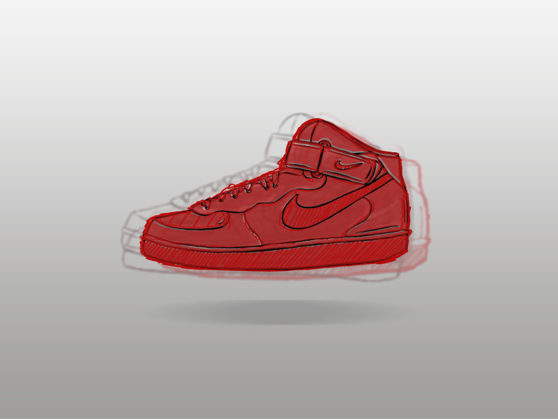 air force 1 high top drawing