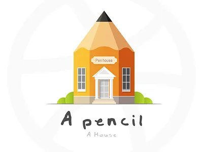 A House flat house illustrations originality pencil
