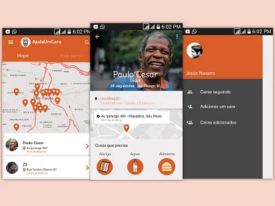 AjudeUmCara screens app android app ui visualdesign