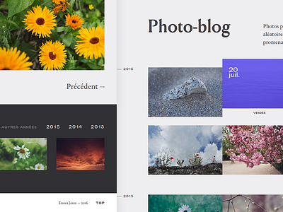 Photo section blog layout photo site webdesign website