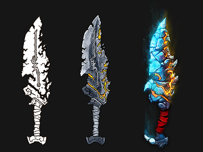 sword 3d cold color fire job lava magic sketch sword ukraine weapons work