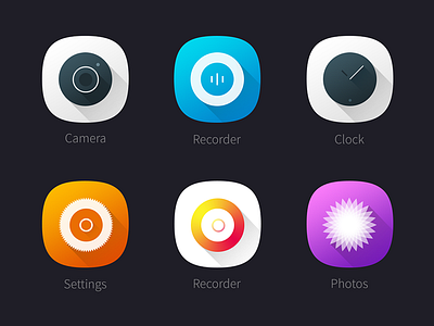 Theme Icon Design camera clock icon photos recoder settings theme