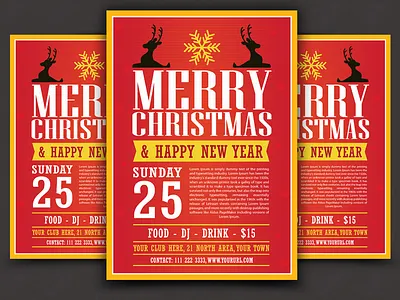 Free Modern Christmas Flyer Template Vector Ai File christmas flyer