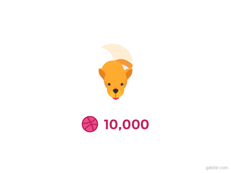 10k Followers ✌️ 3d animal character dog dribbble happy joy jump pet puppy