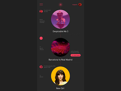 Acitivity Feed calendar feed mobile movies timeline ui ux
