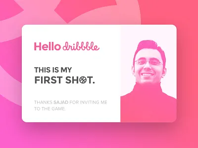 Hello Dribbble! card dribbble hello ui ux