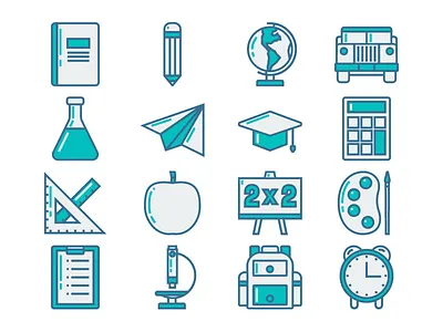 Education Icon book colored education icon lab outlined pen school study