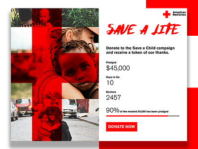 032 Crowdfunding Campaign 032 campaign color cross crowdfunding dailyui donate red