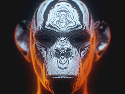 2016.11. // 006 3d apes black cinema4d design graphics lighting monkey motion octane orange render