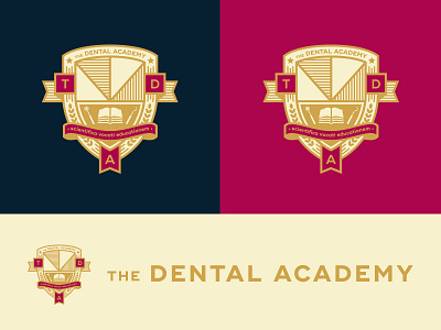 Dental Academy badge banner crest dental emblem logo