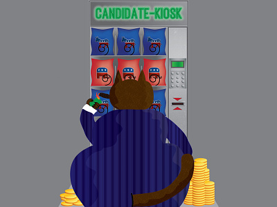 Candidate Kiosk editorial illustration politics