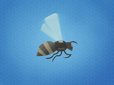 DAY 21: Autonomous Drone Insect (ADI) 100days 100daysofillustration adi bee bees black mirror day 20 illustration insect robotics robots tv