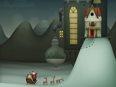 Santa game game assets hand drawn illustration intro ios ipad iphone mobile