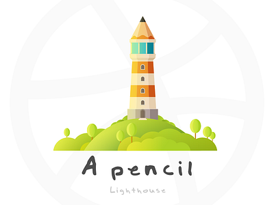 Lighthouse flat house illustrations lighthouse originality pencil