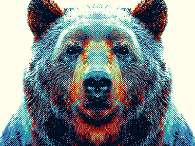 Bear - Colorful Animals animal art art print bear color colorful design illustration nature portrait print wild