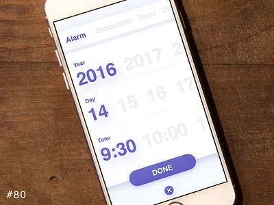 80 Date Picker clean dailyui date flat ios iphone picker simple ui ux