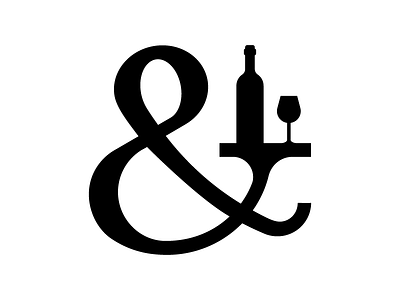 Dine & Wine ampersand dine food restaurant serving typography waiter wine