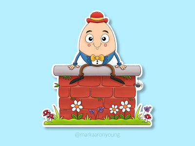 Humpty Dumpty Sticker book cartoon children childrens story cute egg fairy tale humpty dumpty illustration wall