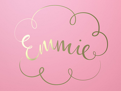 Emmie Lettering gold foil hand lettering pink