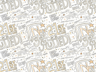 Stuffing Day! day holiday letter lettering pattern stuffing thanksgiving turkey type typography