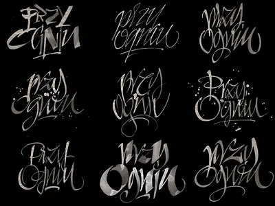 Przy Ogniu calligraphy freehand handwriting handwritten kaligrafia lettering liternictwo litery powerscripts script typografia typography
