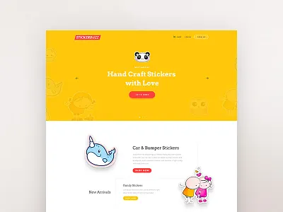 Stickerbuzz E Commerce Website Design colorful e commerce shop sticker ui website