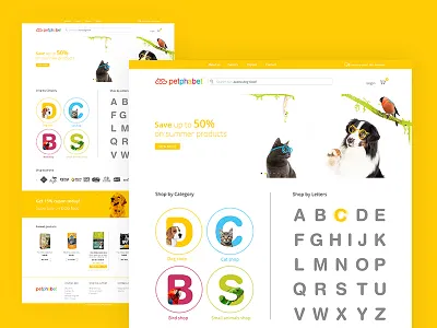 Petphabet website animals dog dogs ecommerce pets